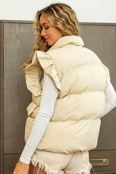 Angel Ruffled Puffer Vest
