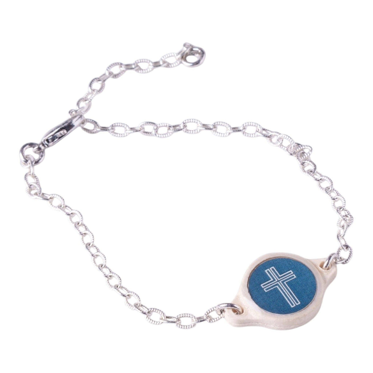 Tap To Pray® Survivor Series Chain Bracelet: 14K Gold-Plated + Vanilla Cross