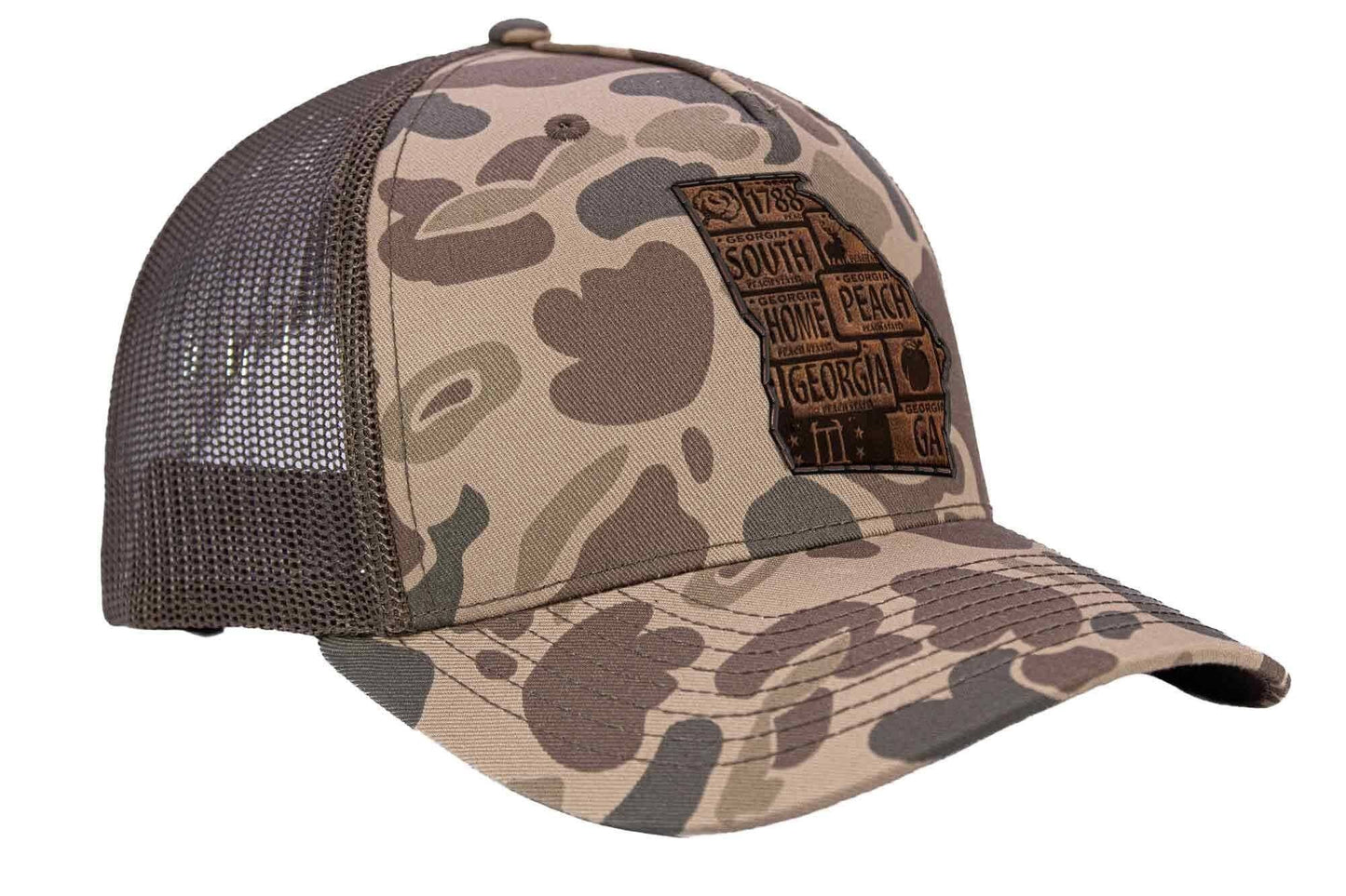 Georgia Map Old School Camo Trucker Hat