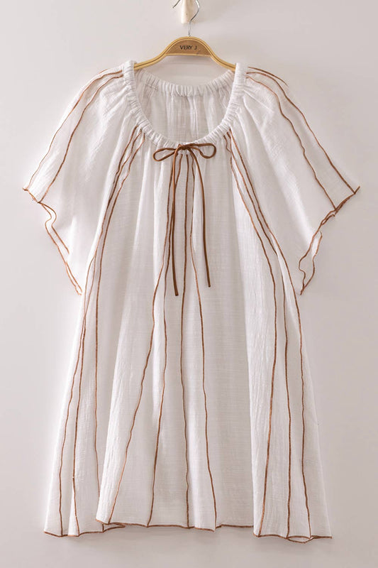 Seam Detail Woven Mini Dress