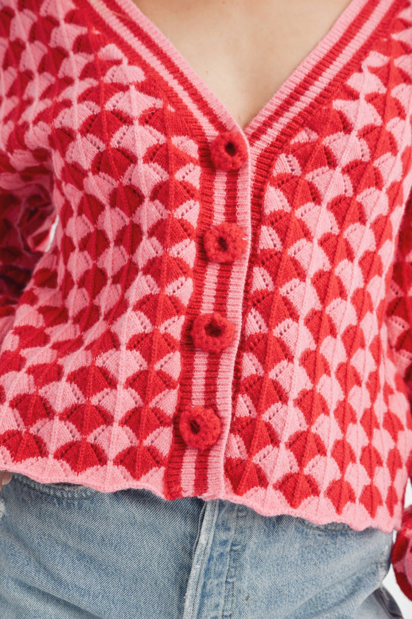 Fantasia Cardigan: Pink/Red