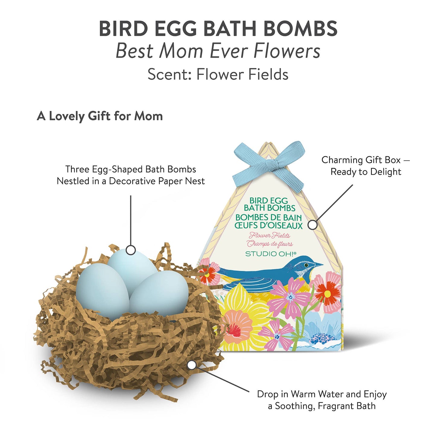 Best Mom Ever Flowers Bird Egg Bath Bombs