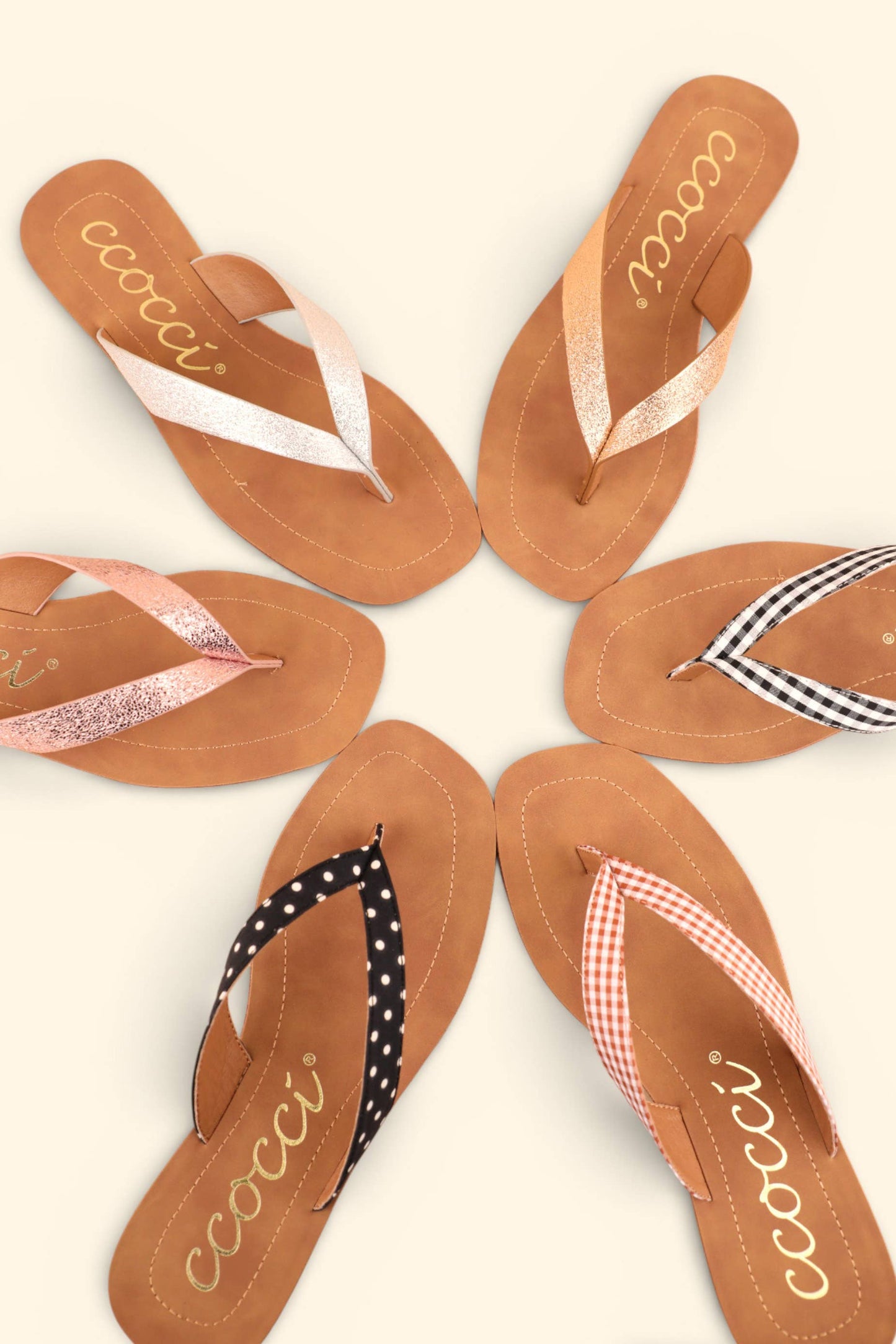 SIA MINIMAL STRAP DESIGN FLIP FLOP THONG SANDALS: CHAMPAGNE