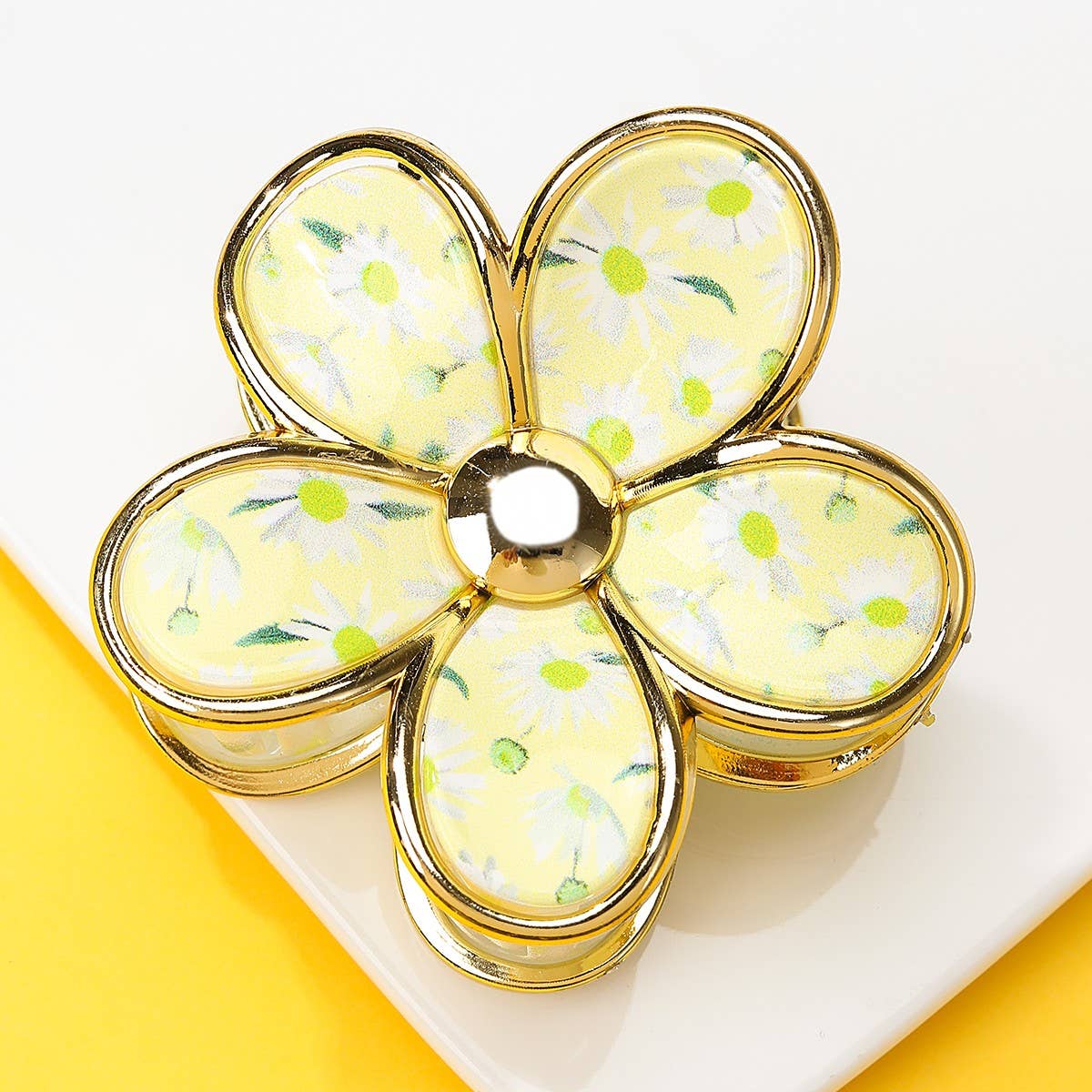 Floral Bloom Hair Claw Clips: Blue