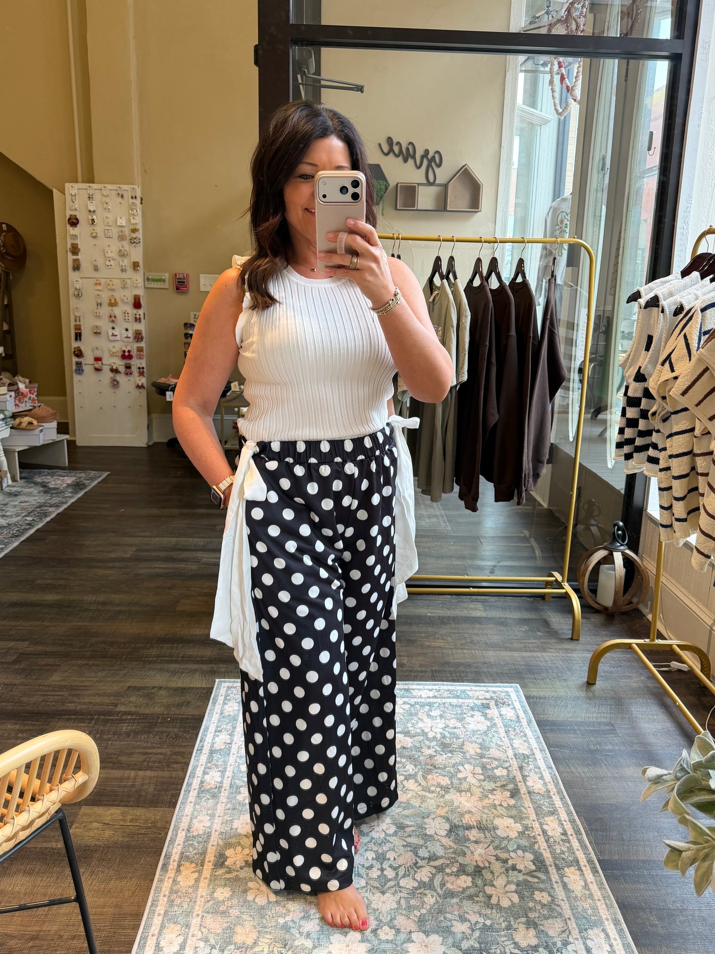 Polka Dot Wide Leg Pants