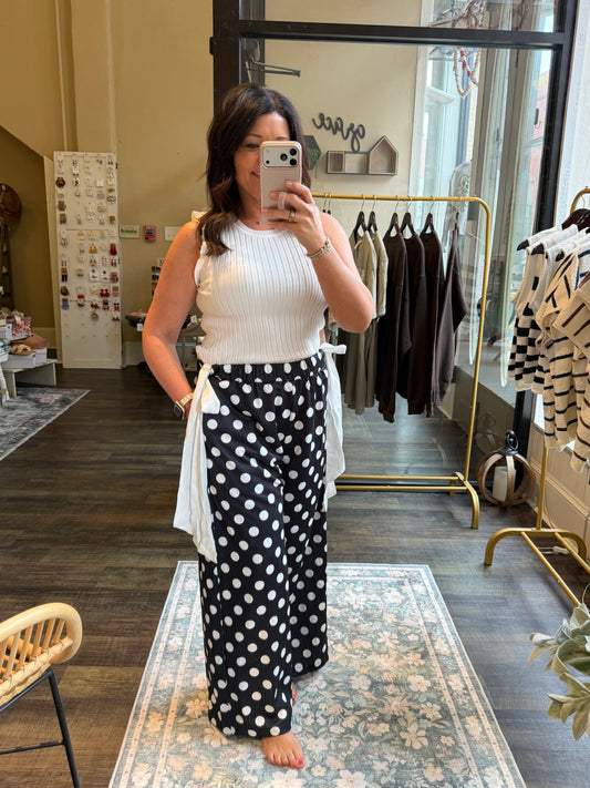 Polka Dot Wide Leg Pants
