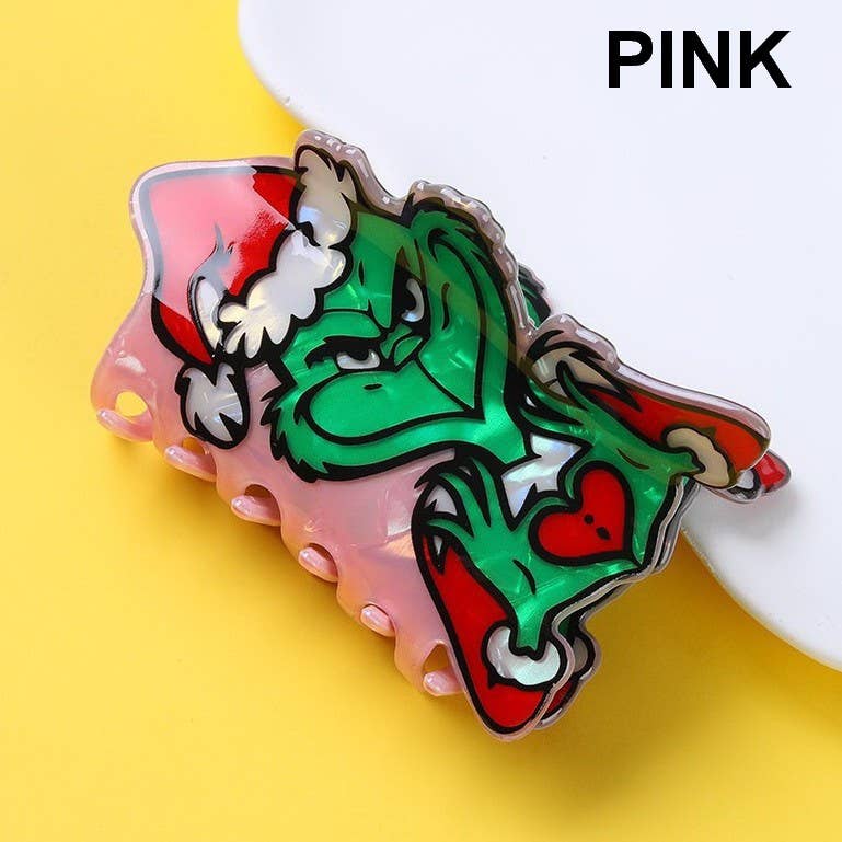 Holiday Christmas Grinch Theme Hair Claw Clip |GREEN