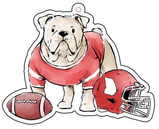 Bulldog With Football & Helmet GA State Shape Air Freshener