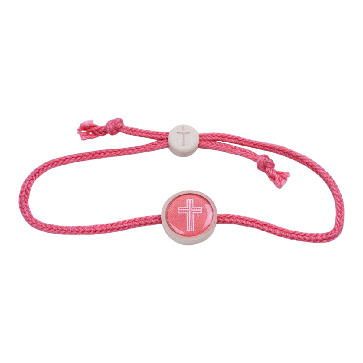 Tap To Pray® Survivor Series Braided Bracelet: Coral + Cross