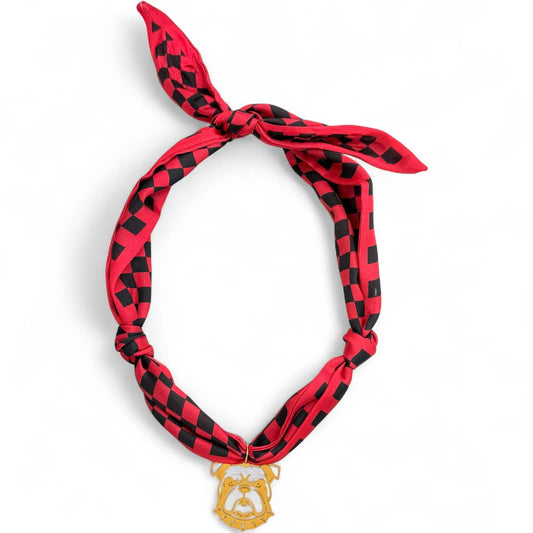 Gameday Scarf Necklaces: Black/Red