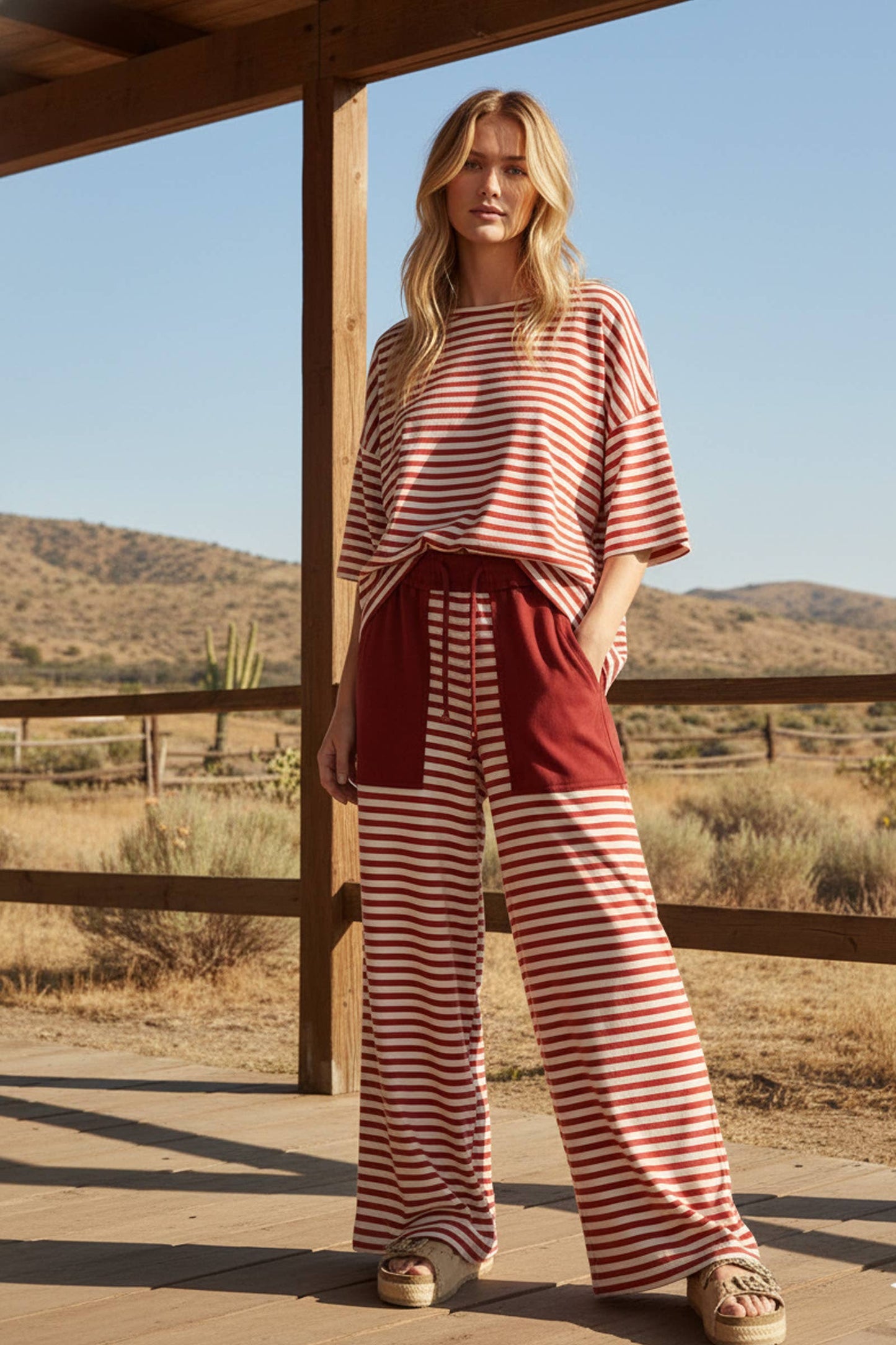 Striped Knit Lounge Set