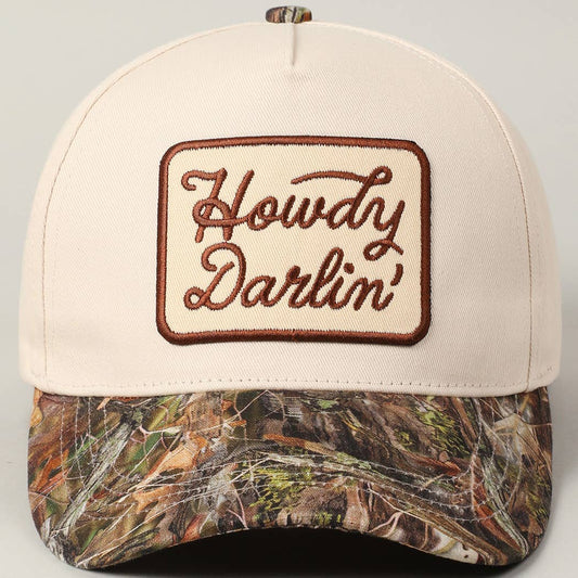 Howdy Darlin' Embroidery Patch Camo Hat