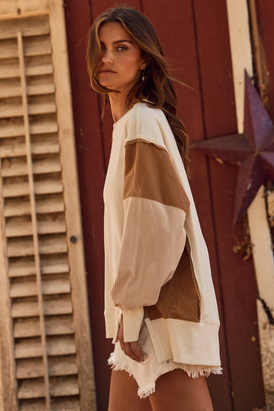 Color Block Oversized Pullover