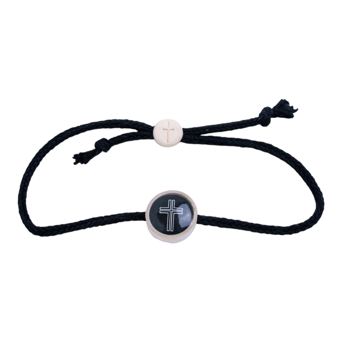 Tap To Pray® Survivor Series Braided Bracelet: Mocha + Cross