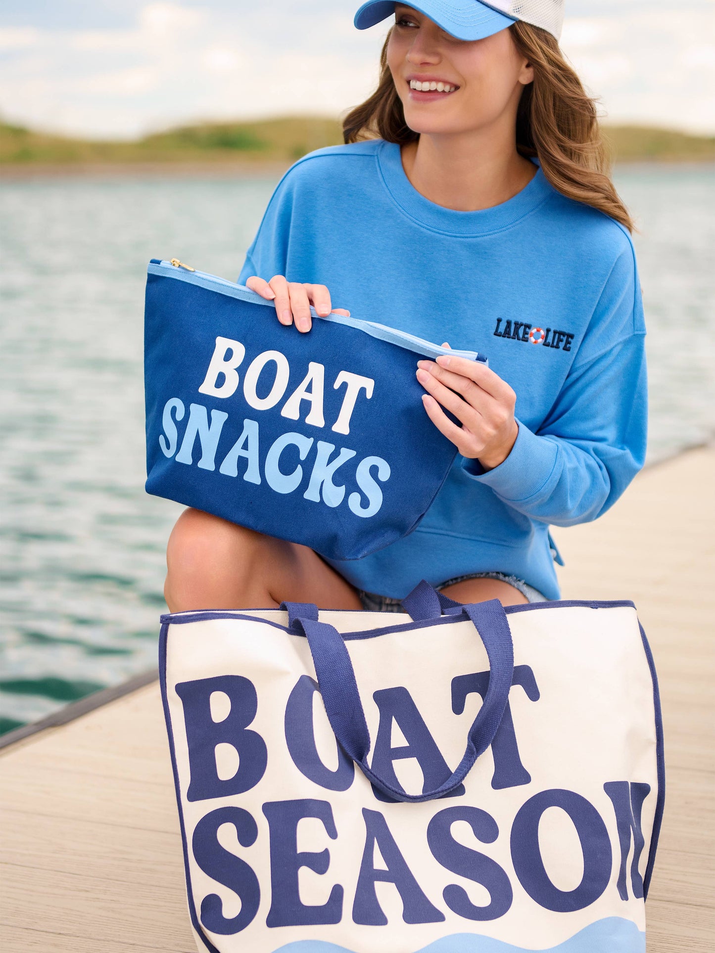 "BOAT SEASON" TOTE,IVORY