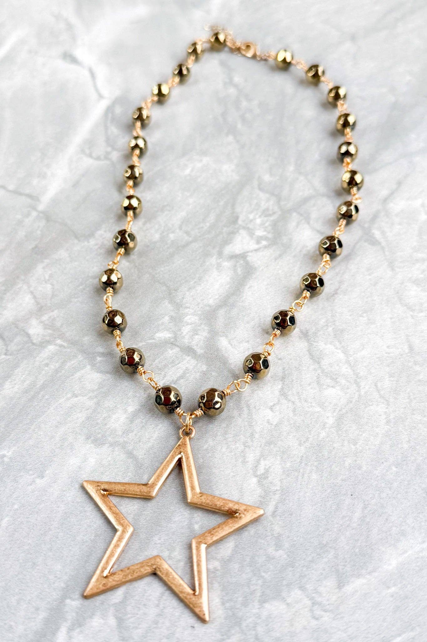 Talus Gold Necklaces: Gold Open Star