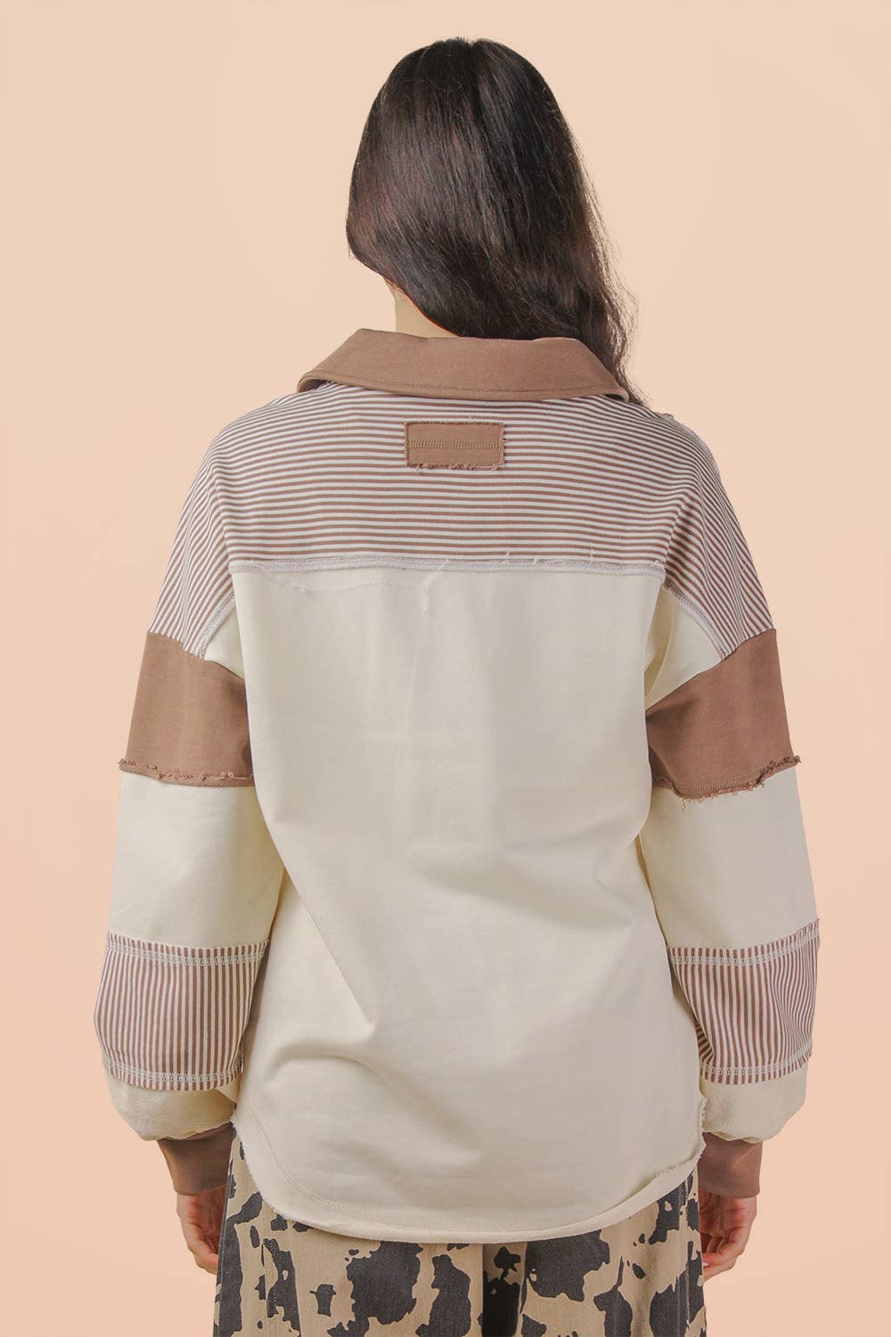 Color Block Oversized Casual Knit Top