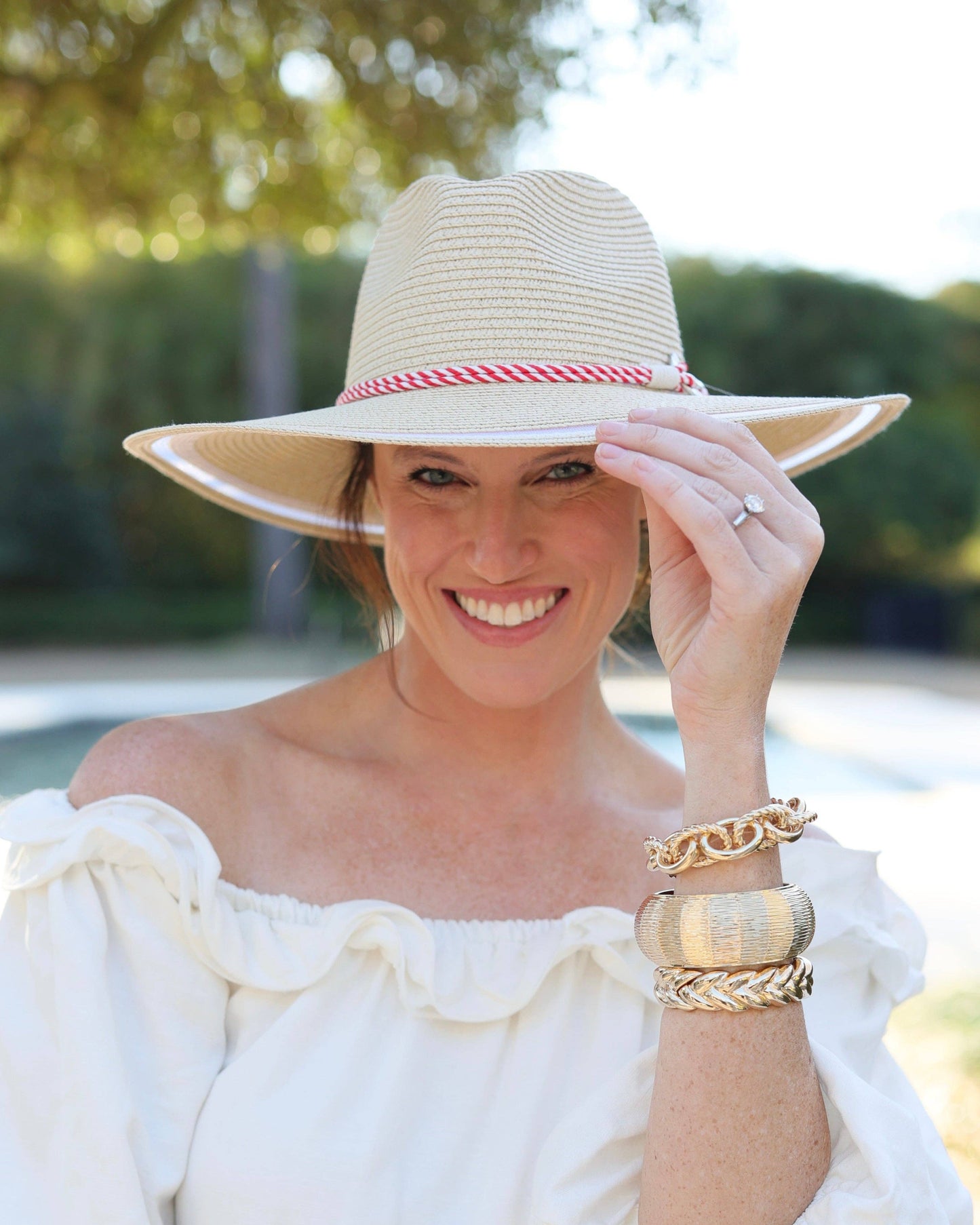 Surfside Hat Red White