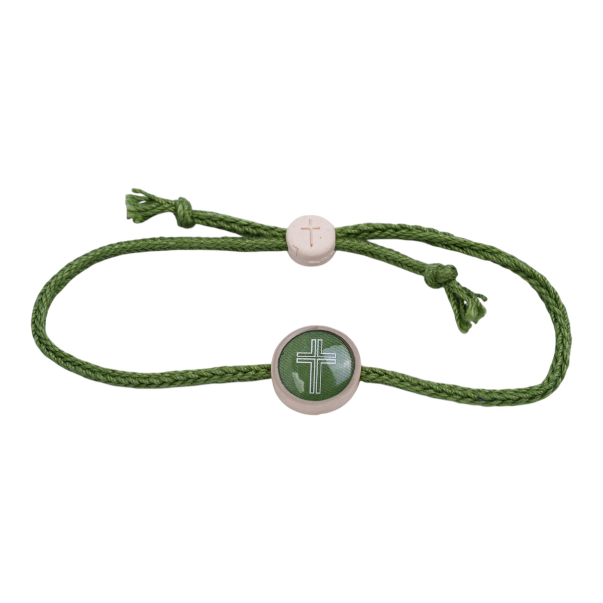 Tap To Pray® Survivor Series Braided Bracelet: Mocha + Cross