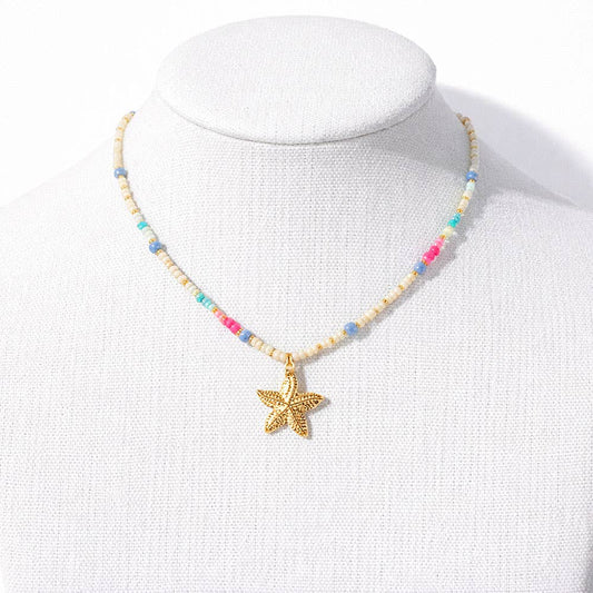 SHELL WITH SEED BEAD NECKLACE