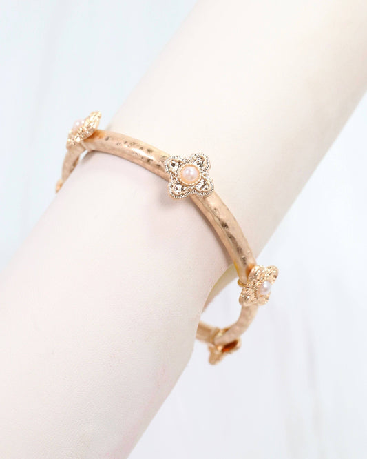 Jensen Stretch Bracelet Worn Gold