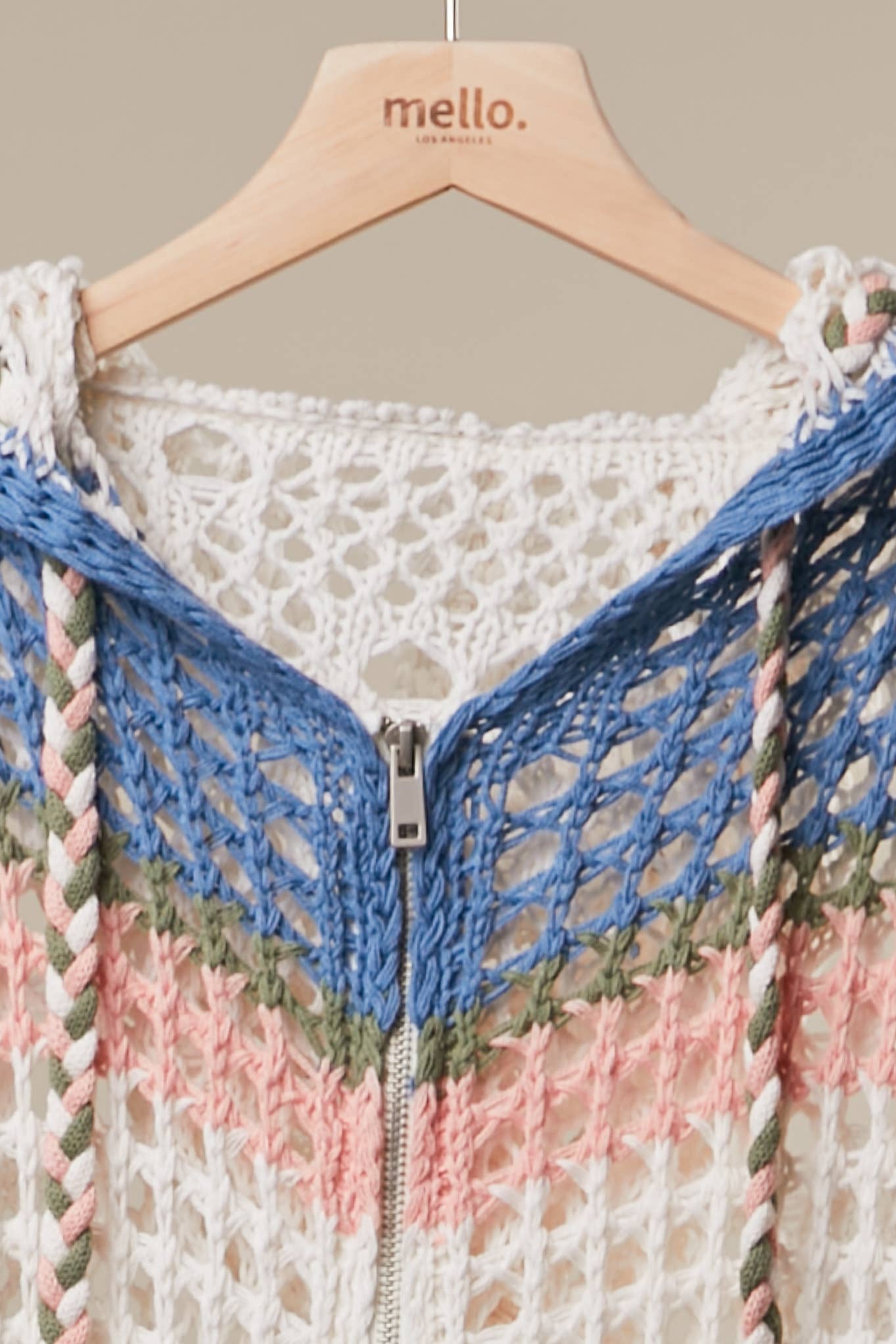 Bloom Zip Hood Crochet Cardigan
