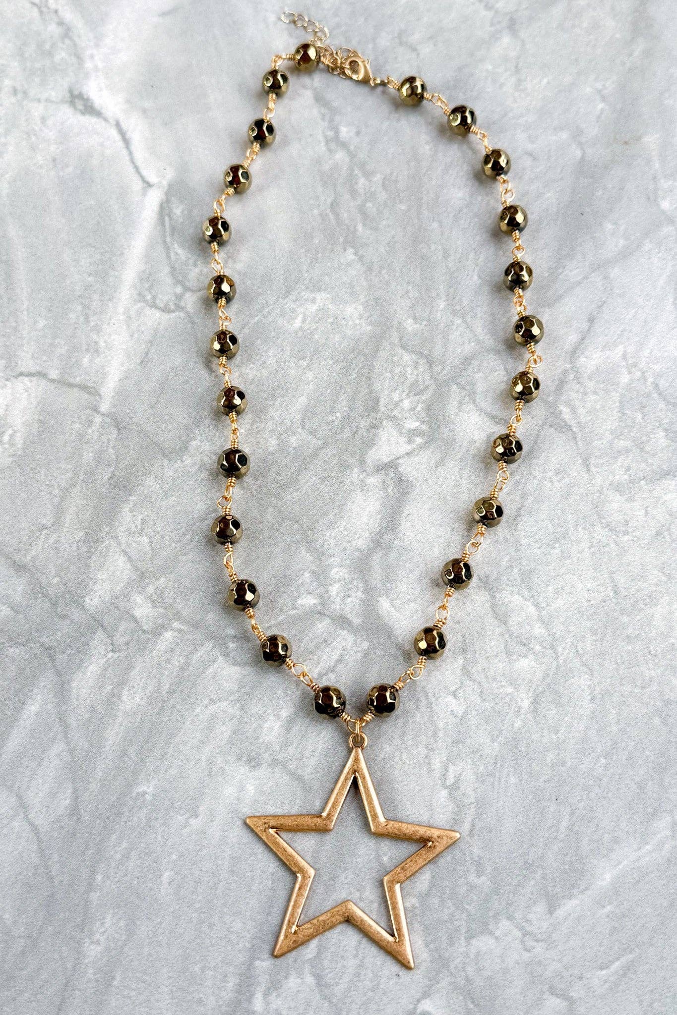 Talus Gold Necklaces: Gold Open Star