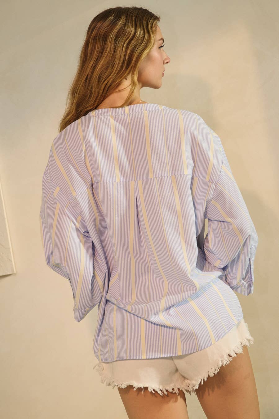 Striped Blouse: Blue Multi