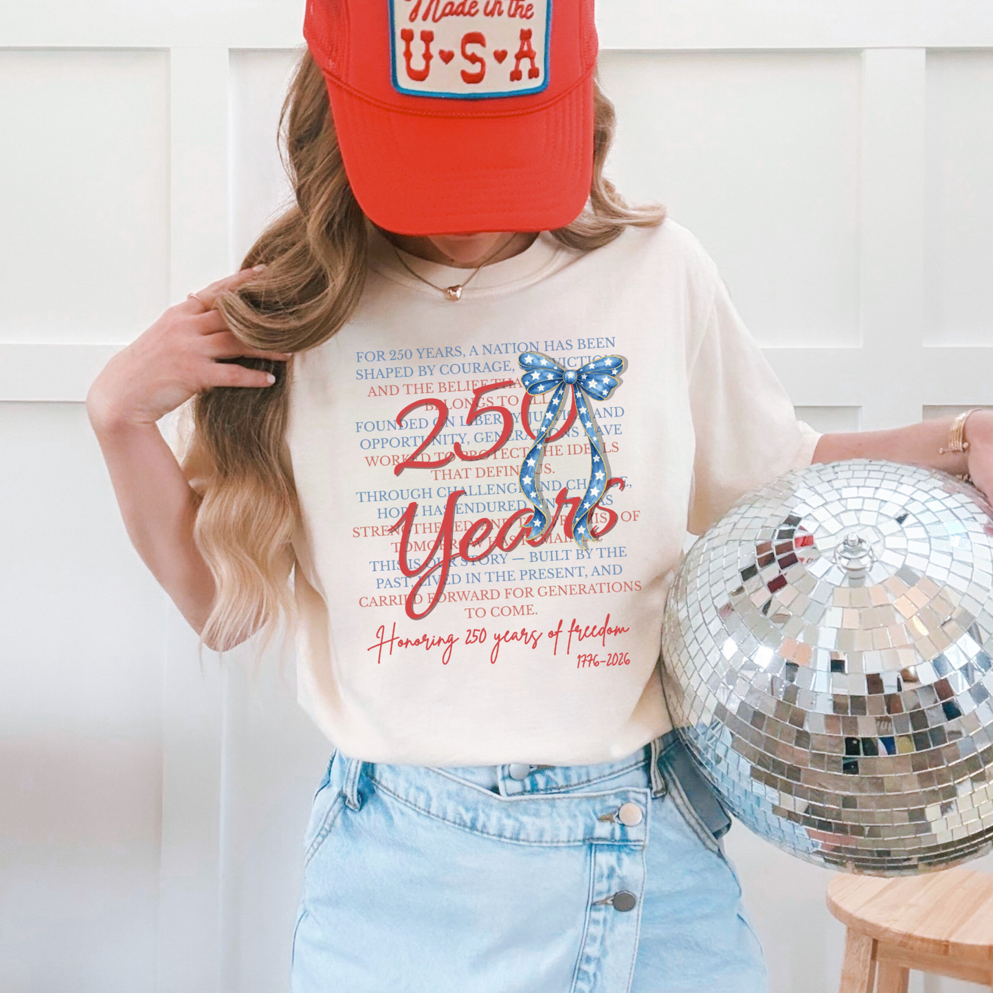 USA 250 Years Bow Tee