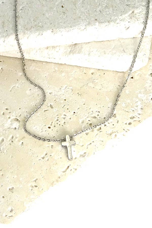 CLASSIC MINI CROSS NECKLACE |CROSS: GOLD