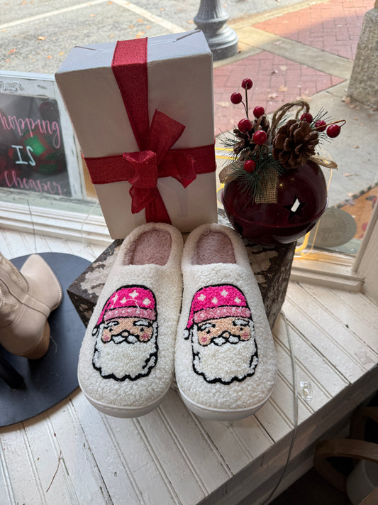 Pink Santa Slippers