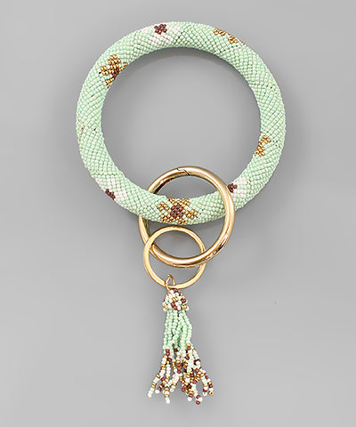 Flower Bead Key Ring Bracelet