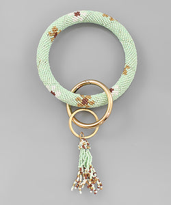 Flower Bead Key Ring Bracelet