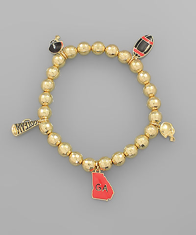 CCB State & Football Charm Bracelet