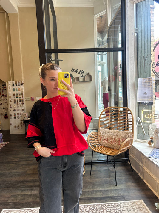 Color Block Game Day Top