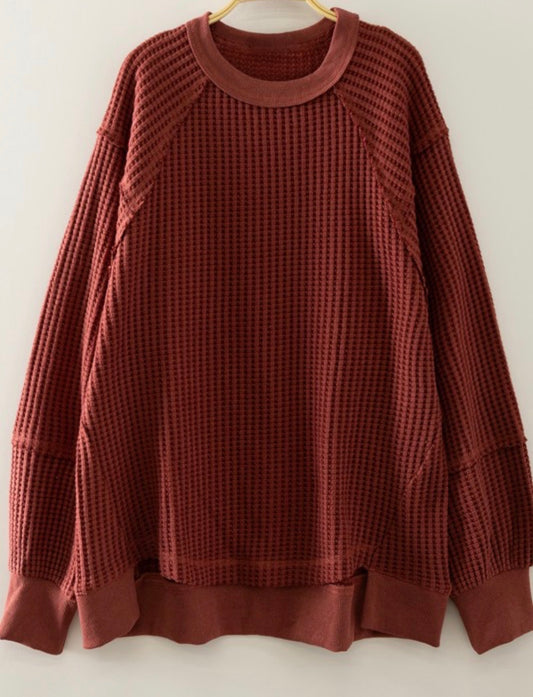Waffle Knit Pullover