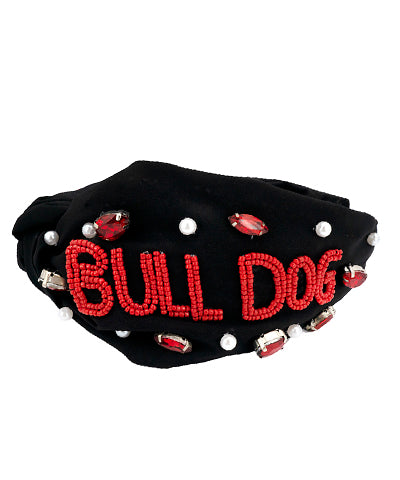 Bulldog Beaded Headband