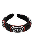 Bulldog Beaded Headband