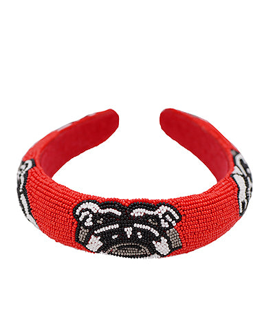 Bulldog Beaded Headband