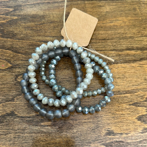 Grey Bead Bracelet Set (4)