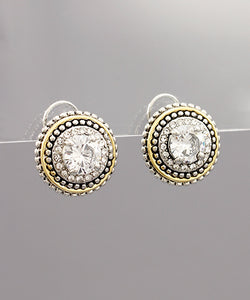 Circle Jewel Cable Earrings