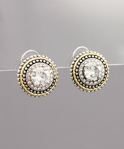 Circle Jewel Cable Earrings