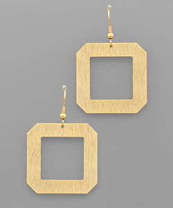 Scratched Square Earrings