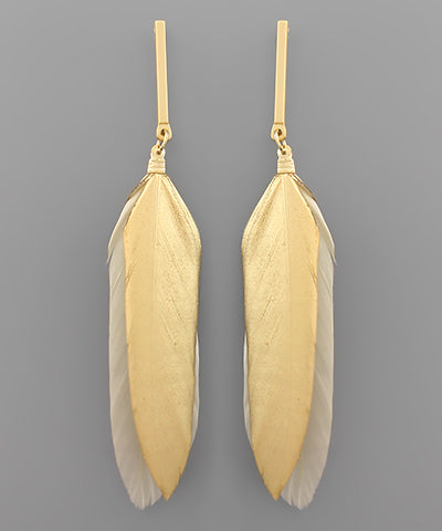 Feather & Bar Earrings