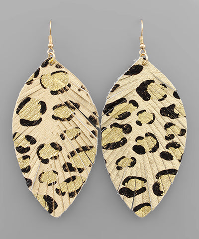 Leopard Feather Earrings