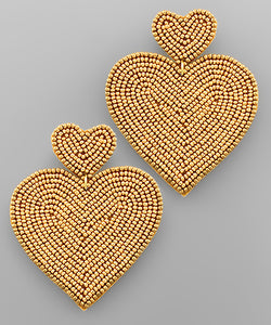Two Heart Bead Earrings