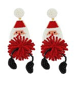 Bead Santa Drop Earrings
