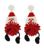 Bead Santa Drop Earrings