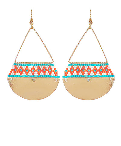 Rhombus Pattern & Teardrop Earrings