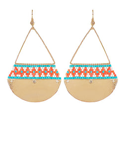 Rhombus Pattern & Teardrop Earrings